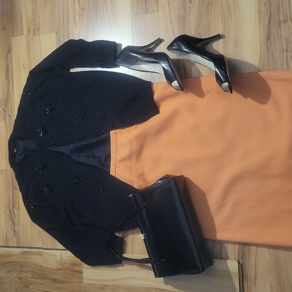 Vintage Dresses & Skirts - Vintage 60s 70s Orange Wool Skirt S